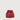 Angled back view of Braun Büffel GAB XMAS 31-368 red leather bucket bag with drawstring closure and logo detail