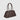Braun Büffel Rhomby leather tote bag in soil brown, size S angled side view with structured design, top handles and shoulder strap