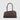 Braun Büffel Rhomby leather tote bag in soil brown, size S back view with structured silhouette and top handles