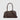 Braun Büffel Rhomby leather tote bag in soil brown, size S front view with structured silhouette, top handles and shoulder strap