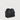Braun Büffel black leather bucket bag angled side view with drawstring closure
