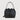 Braun Büffel black leather bucket bag front view with top handle and drawstring closure