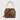 Braun Büffel brown leather bucket bag with drawstring closure and shoulder strap – front view