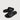 Braun Buffel black leather slide sandals displayed as a pair