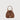 Brown pebbled leather mini bucket bag