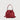 “Front view of Braun Büffel GAB XMAS 31-368 red leather bucket bag with drawstring closure, top handle and detachable shoulder strap