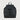 Front view of black leather drawstring backpack with flap closure by Braun Büffel