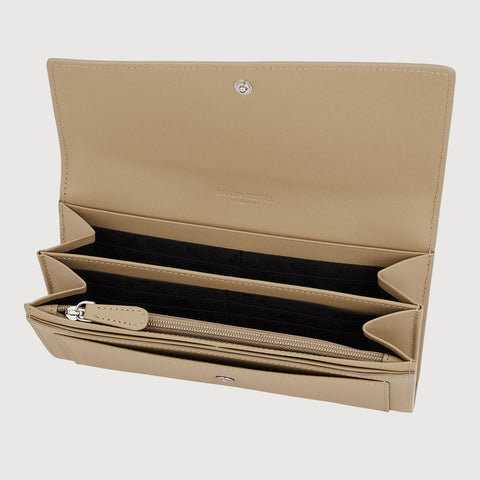 AGMA BIFOLD LONG WALLET WITH ZIP COMPARTMENT (BOX GUSSET)