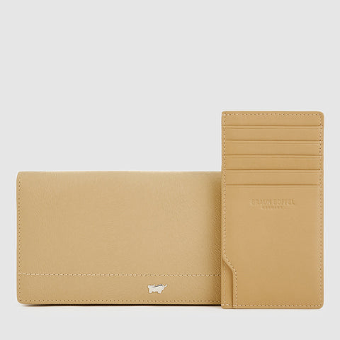 EYANA BIFOLD LONG WALLET WITH ZIP COMPARTMENT (BOX GUSSET)