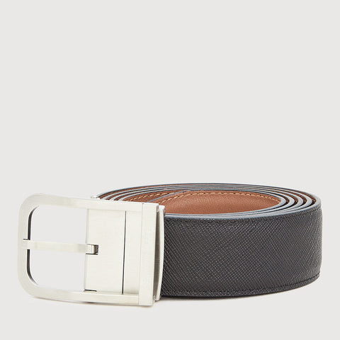 REVERSIBLE SMOOTH LEATHER WITH NICKEL IN SATIN FINISH STAINLESS STEEL NEEDLE BUCKLE