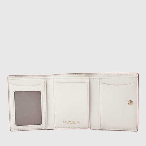 PAN TRIFOLD SMALL WALLET WITH EXTERNAL COIN COMPARTMENT