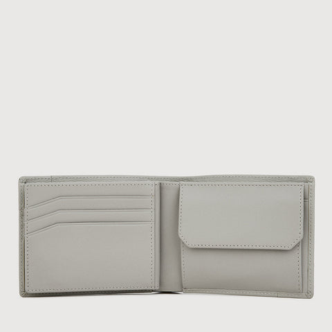 SLATE CENTRE FLAP WALLET WITH COIN COMPARTMENT