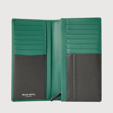 PINE BIFOLD LONG WALLET WITH ZIP COMPARTMENT (BOX GUSSET)