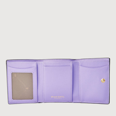 PAN TRIFOLD SMALL WALLET WITH EXTERNAL COIN COMPARTMENT