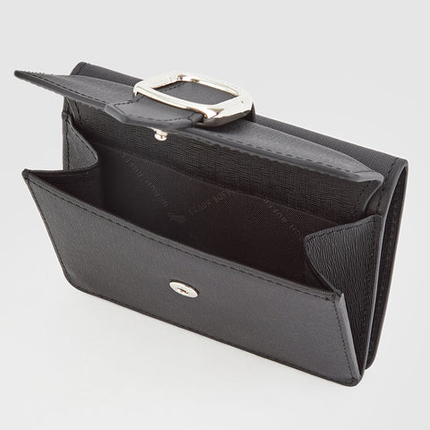 CERULE BIFOLD SMALL WALLET WITH EXTERNAL COIN COMPARTMENT