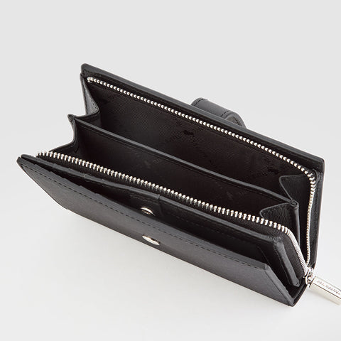 CERULE BIFOLD SHORT WALLET WITH EXTERNAL COIN COMPARTMENT