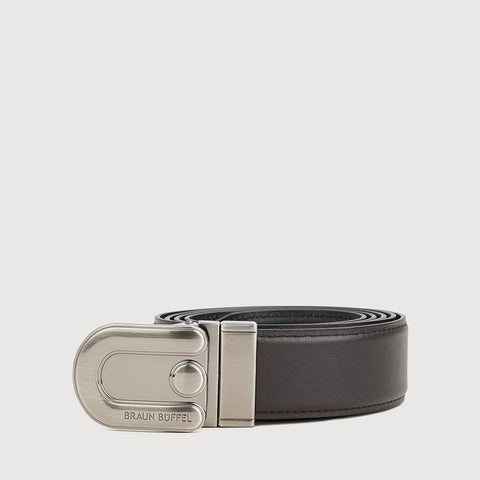 SMOOTH LEATHER BELT WITH GUN IN SATIN FINISH ALLOY NEEDLE BUCKLE