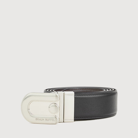 SMOOTH LEATHER BELT WITH NICKEL IN SATIN FINISH ALLOY NEEDLE BUCKLE