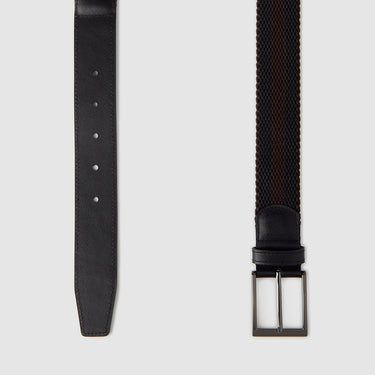 FABRIC BELT IN SATIN GUN FINISH WITH ALLOY NEEDLE BUCKLE