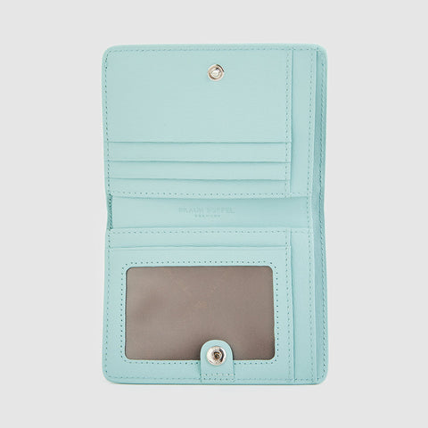 CERULE BIFOLD SMALL WALLET WITH EXTERNAL COIN COMPARTMENT