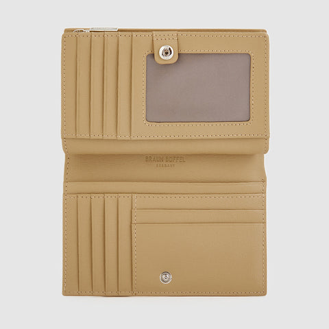 CERULE BIFOLD SHORT WALLET WITH EXTERNAL COIN COMPARTMENT