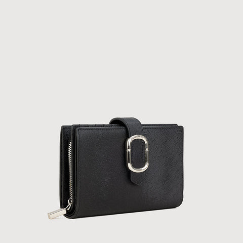 CERULE BIFOLD SHORT WALLET WITH EXTERNAL COIN COMPARTMENT