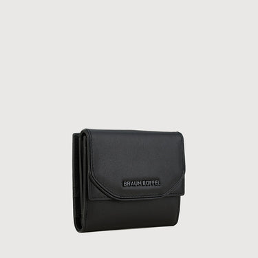 CLAMP BIFOLD SMALL WALLET WITH EXTERNAL COIN COMPARTMENT