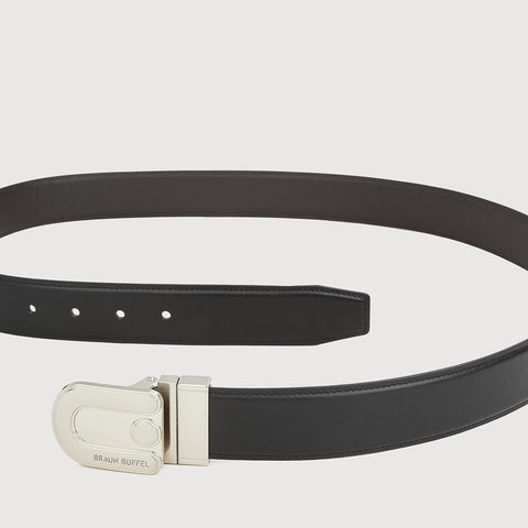 SMOOTH LEATHER BELT WITH NICKEL IN SATIN FINISH ALLOY NEEDLE BUCKLE