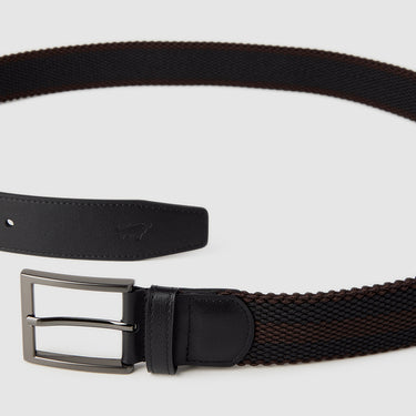 FABRIC BELT IN SATIN GUN FINISH WITH ALLOY NEEDLE BUCKLE