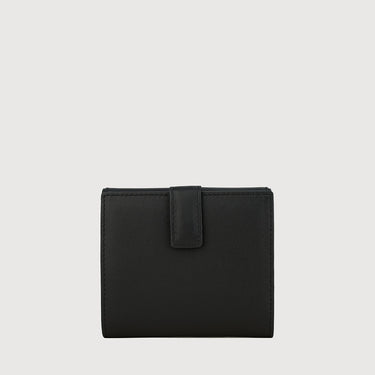 CLAMP BIFOLD SMALL WALLET WITH EXTERNAL COIN COMPARTMENT