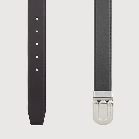 SMOOTH LEATHER BELT WITH NICKEL IN SATIN FINISH ALLOY NEEDLE BUCKLE