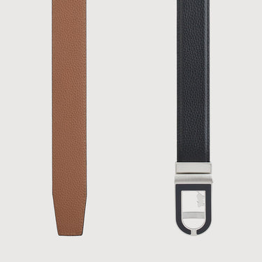 PEBBLE LEATHER BELT WITH NICKEL IN SATIN FINISH IN STAINLESS STEEL AUTO BUCKLE