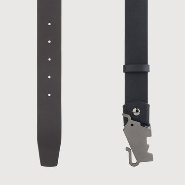 NAPPA LEATHER BELT WITH GUN IN SATIN FINISH IN STAINLESS STEEL PLATE BUCKLE