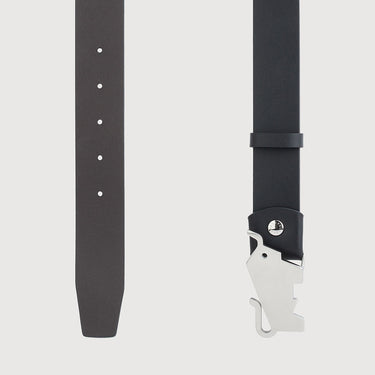 NAPPA LEATHER BELT WITH NICKEL IN SATIN FINISH IN STAINLESS STEEL PLATE BUCKLE