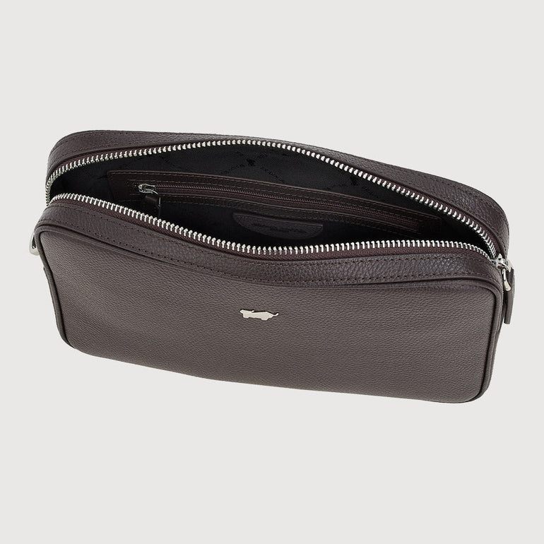 Portachiavi In Pelle Braun Büffel Country – 11,5 Cm, Con Due Anelli E Scomparto Con Cerniera - 2