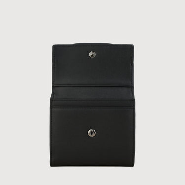 CLAMP BIFOLD SMALL WALLET WITH EXTERNAL COIN COMPARTMENT