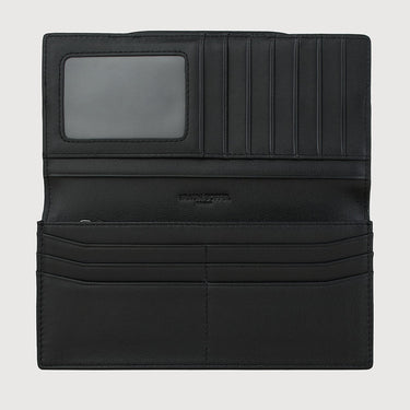 CLAMP BIFOLD LONG WALLET WITH ZIP COMPARTMENT (BOX GUSSET)