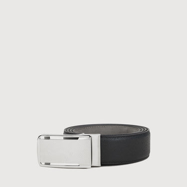 SAFFIANO PRINTED LEATHER BELT WITH NICKEL SATIN FINISH IN STAINLESS STEEL NEEDLE BUCKLE