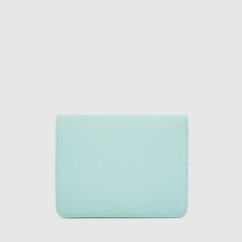 CERULE BIFOLD SMALL WALLET WITH EXTERNAL COIN COMPARTMENT