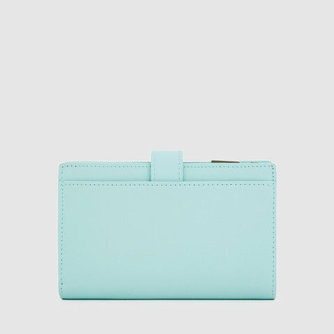 CERULE BIFOLD SHORT WALLET WITH EXTERNAL COIN COMPARTMENT