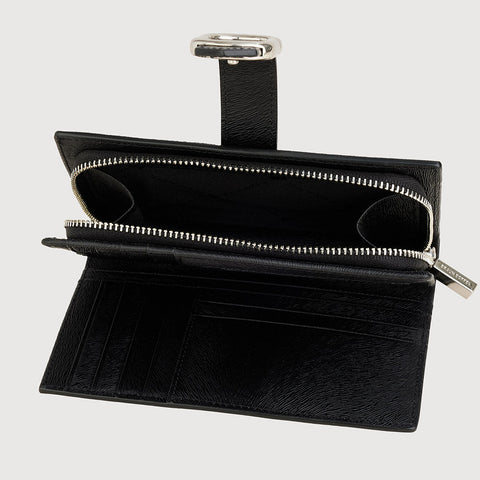 CERULE BIFOLD SHORT WALLET WITH EXTERNAL COIN COMPARTMENT