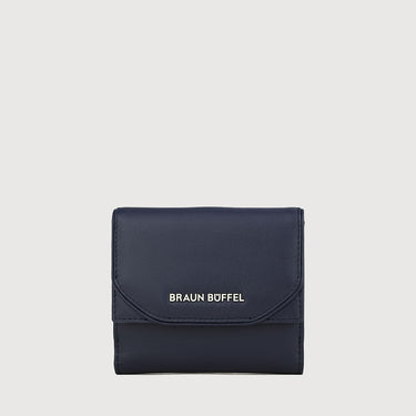 CLAMP BIFOLD SMALL WALLET WITH EXTERNAL COIN COMPARTMENT