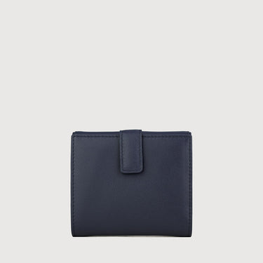 CLAMP BIFOLD SMALL WALLET WITH EXTERNAL COIN COMPARTMENT