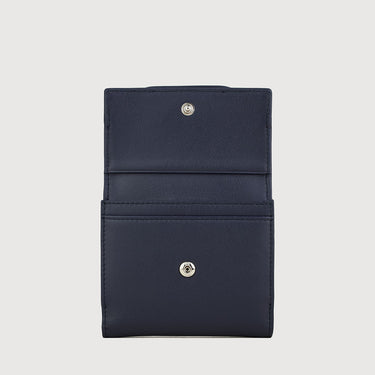 CLAMP BIFOLD SMALL WALLET WITH EXTERNAL COIN COMPARTMENT