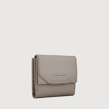 CLAMP BIFOLD SMALL WALLET WITH EXTERNAL COIN COMPARTMENT