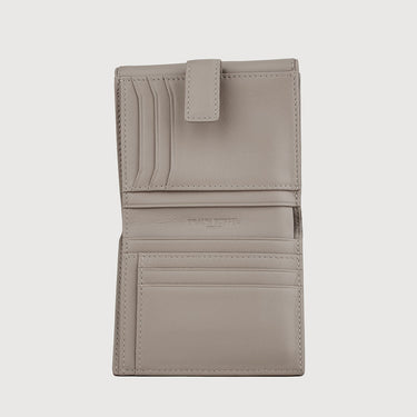 CLAMP BIFOLD SMALL WALLET WITH EXTERNAL COIN COMPARTMENT