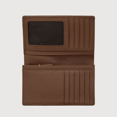 Braun Büffel GAB-501 Bran leather MP wallet interior with card slots and ID window