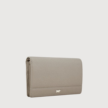 Braun Büffel GAB-501 Humus MP leather wallet angled side view in neutral beige