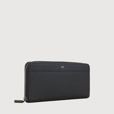 Braun Büffel GAB-602 black leather long wallet with zip-around closure