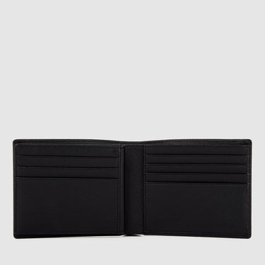 Braun Büffel black men’s bifold wallet interior with symmetrical card slots